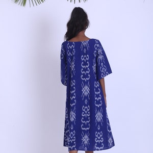 Ikat dress, Vintage maxi dress, Boho Indian dress, plus size dress fair trade image 6