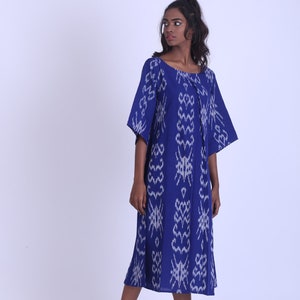 Ikat dress, Vintage maxi dress, Boho Indian dress, plus size dress fair trade image 4