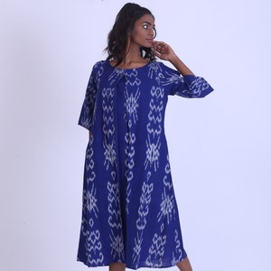 Ikat dress, Vintage maxi dress, Boho Indian dress, plus size dress fair trade image 1