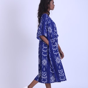 Ikat dress, Vintage maxi dress, Boho Indian dress, plus size dress fair trade image 5