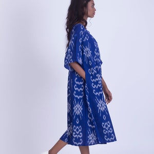 Ikat dress, Vintage maxi dress, Boho Indian dress, plus size dress fair trade image 2