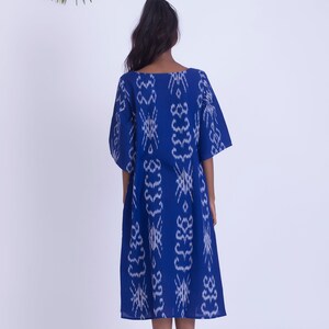 Ikat dress, Vintage maxi dress, Boho Indian dress, plus size dress fair trade image 3