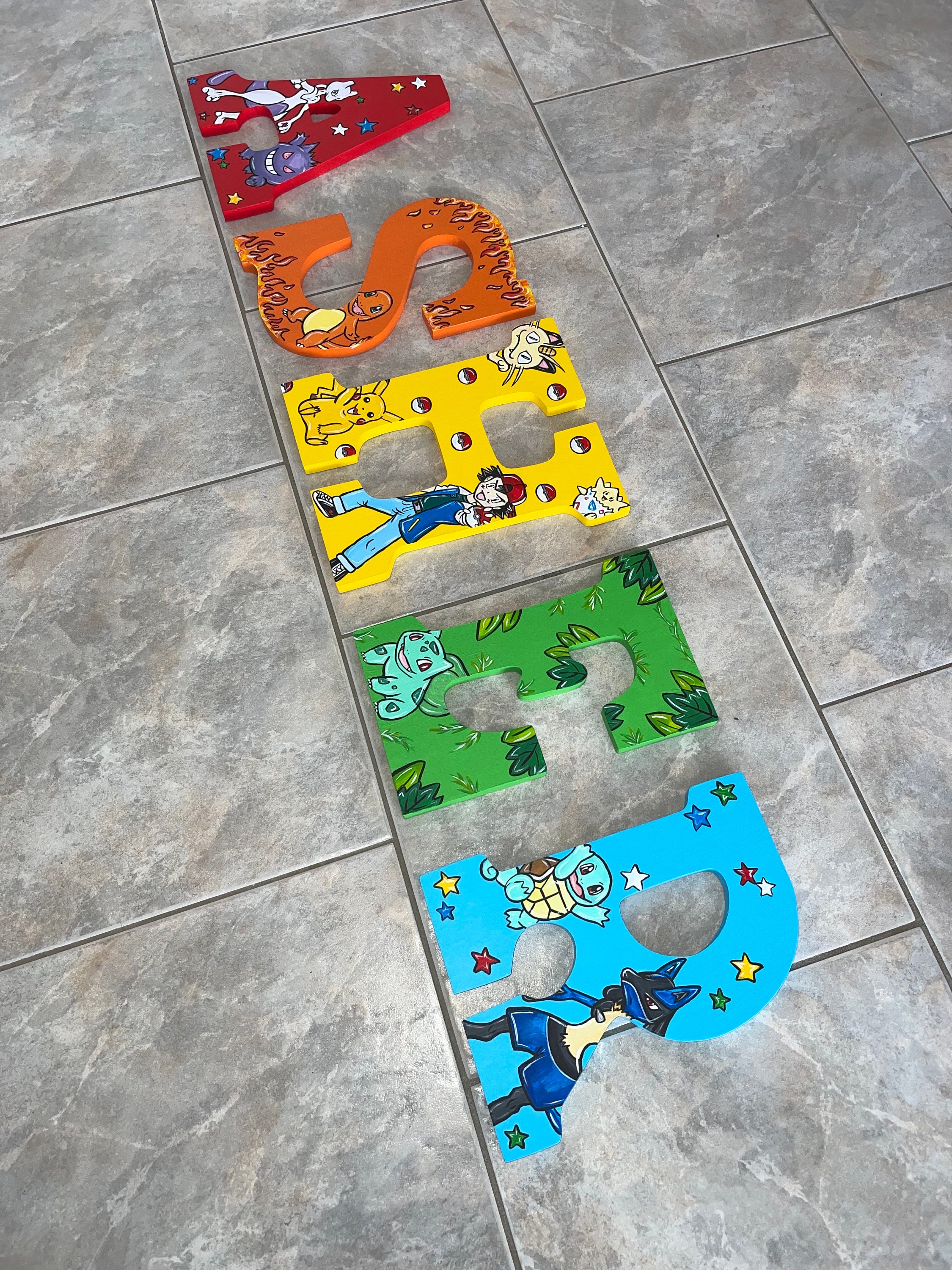 Pokemon Card Letters Hand Painted Pokemon Letters (PER LETTER) - Etsy