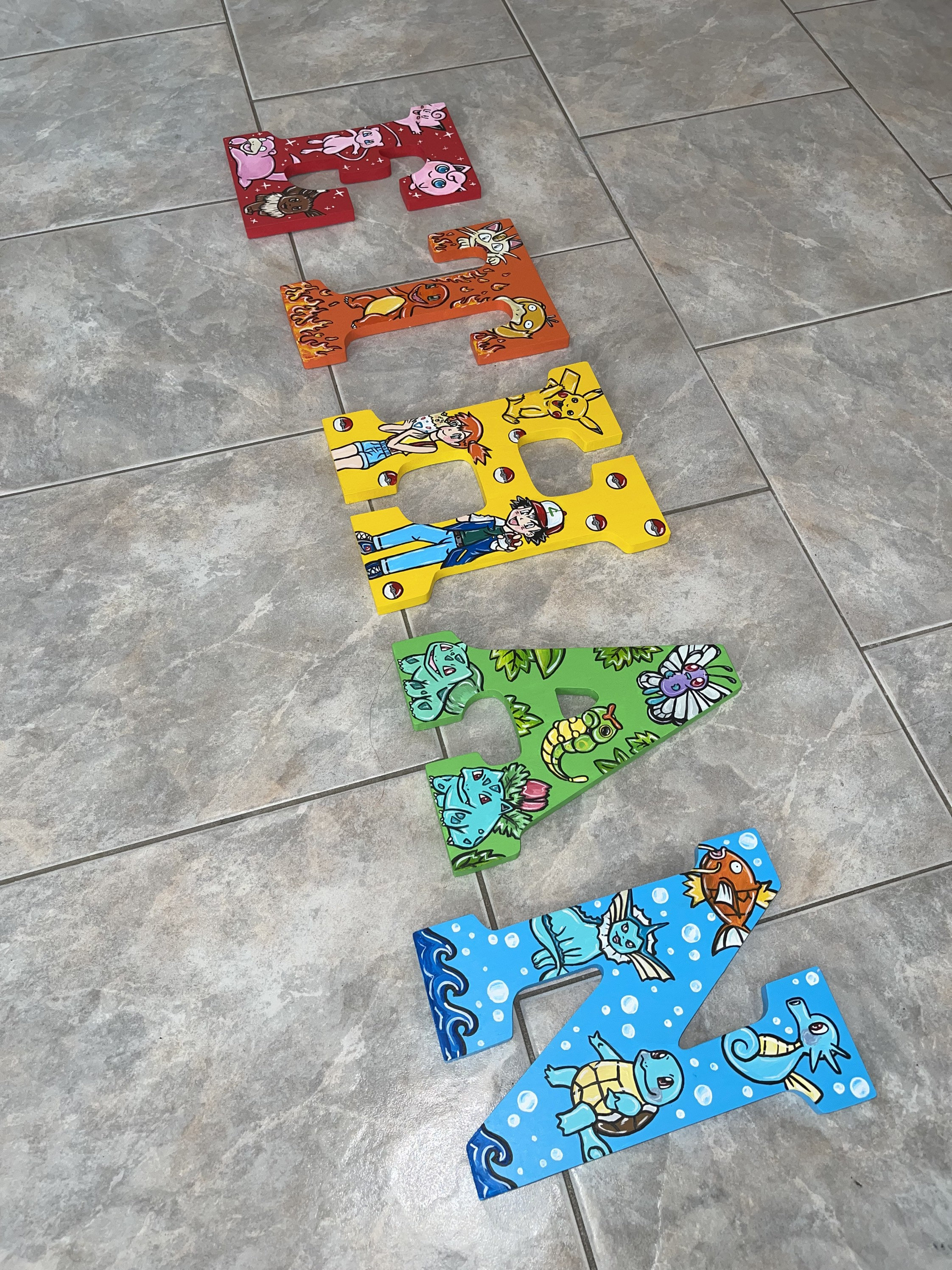 Pokemon Card Letters Hand Painted Pokemon Letters (PER LETTER) - Etsy