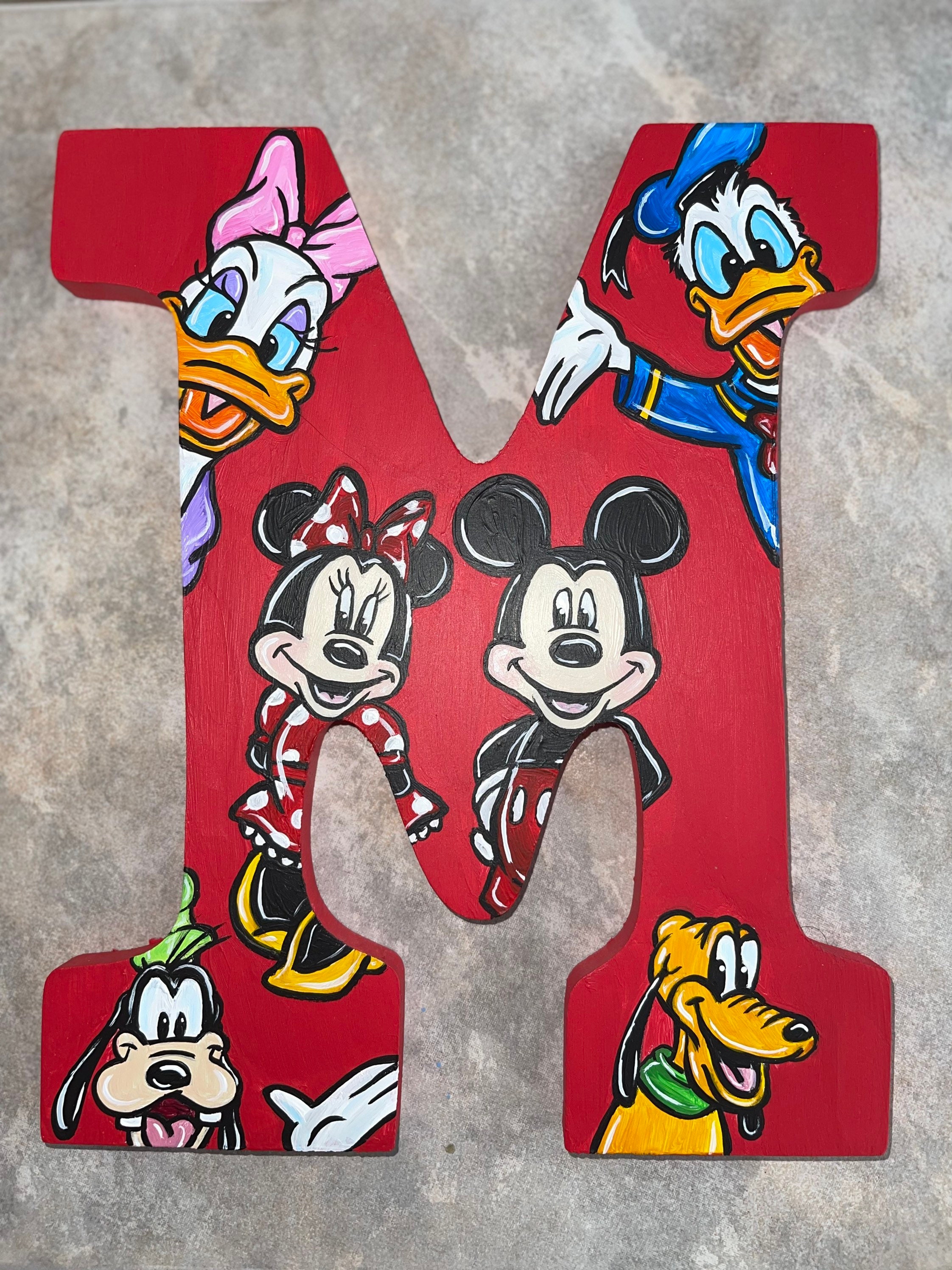 Hand Painted Minnie Mouse/ Mickey Mouse Letters (PER LETTER) - Etsy