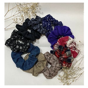 Cotton Scrunchie - embroidered, Hair Accessories, Hair Ties, Hair Elastics, Scrunchies,