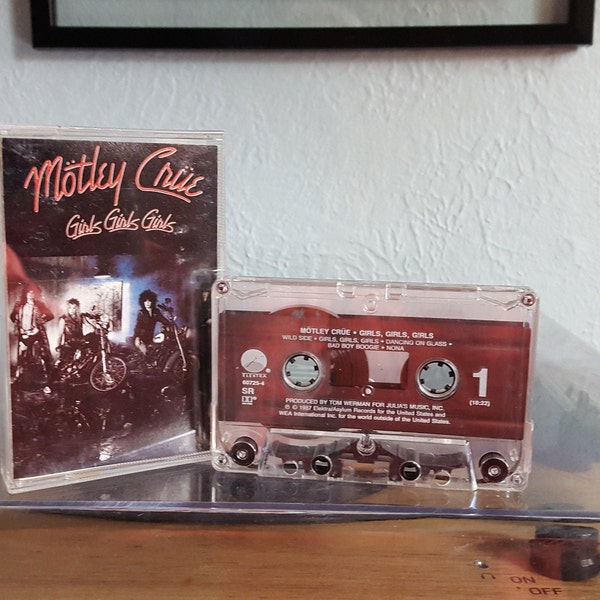 Mötley Crüe Cassette - Girls, Girls, Girls 1987 Original VG+/VG+ Wild Side The Dirt, Vince Neil, Tommy Lee * Only 6 Dollars + Free SHipping