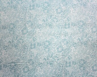 White on Green per half metre Paste Prints Cotton Fabric