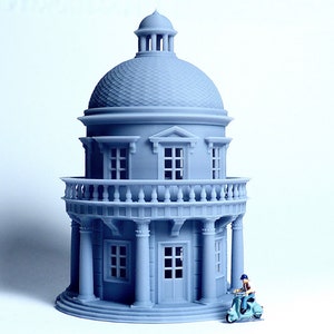 Edificio de torre clásica a escala N con estructura interior - 1:160 para kit de modelado de diorama - Edificio # 26