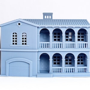 Spanish revival style house - N scale 1:160 for Diorama modeling kit - Building#23