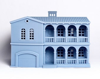 N scale Spanish revival style house - 1:160 for Diorama modeling kit - Building#23