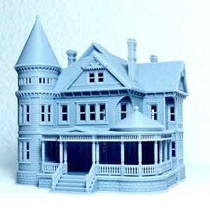 N scale Queen Anne Style Victorian house - 1:160 for Diorama modeling and Architecture model - Building#36D