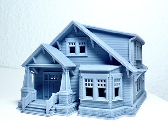 HO scale Craftsman Style house - 1:87 for Diorama modeling kit - Building#27B