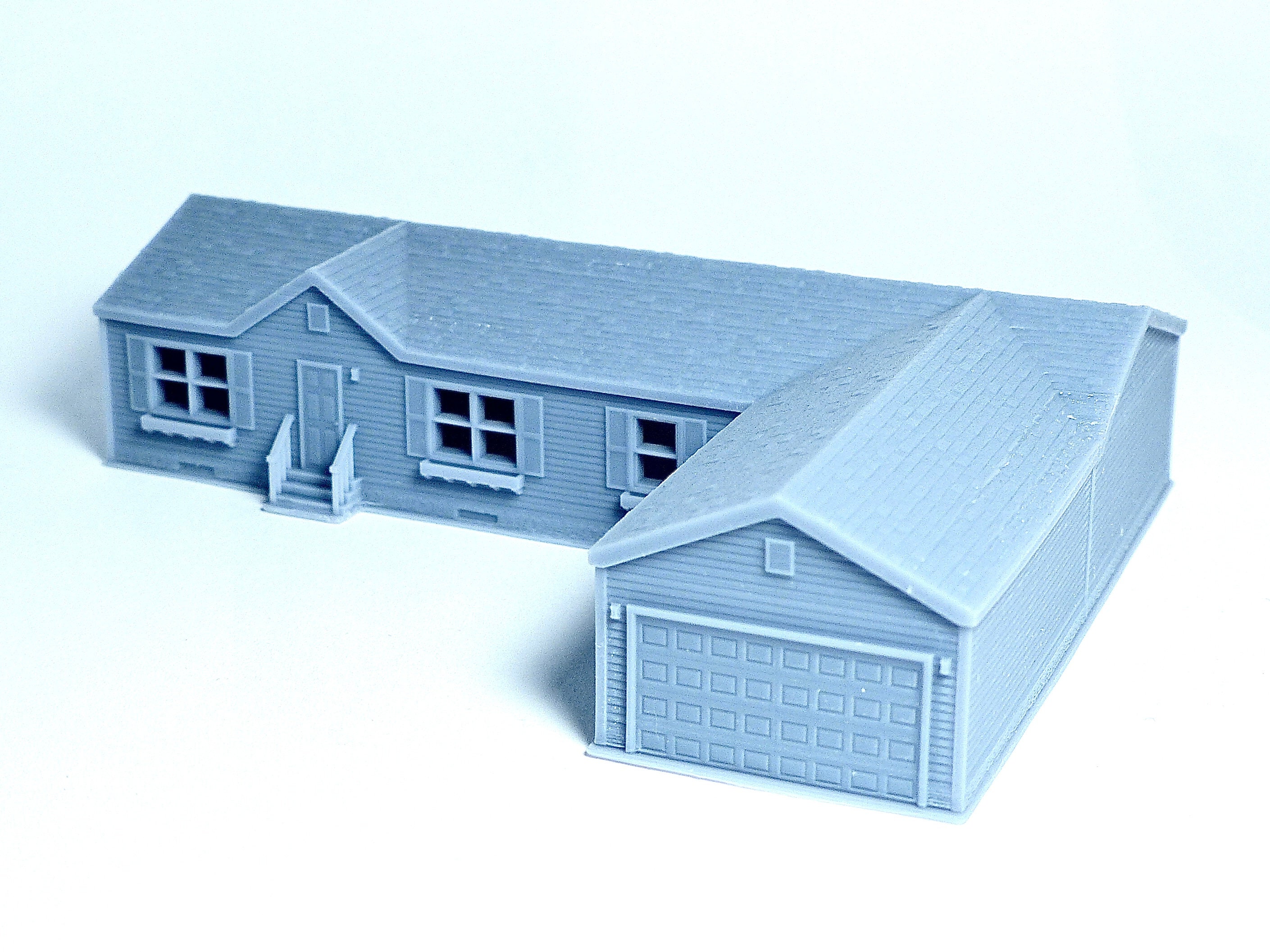 Scale Model Ranch House N Scale Ranch House With Parking - 1:160 for Diorama Modeling Kit ...