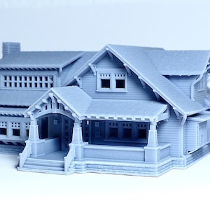 N scale Craftsman style house - 1:160 for Diorama modeling kit - Building#27E