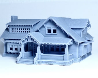 N scale Craftsman style house - 1:160 for Diorama modeling kit - Building#27E