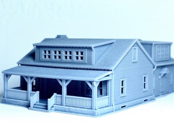 N scale Farmhouse style house - 1:160 Resin Building Model for Diorama - Building#27