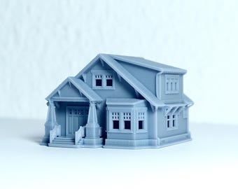 Z scale Craftsman style house - 1:220 for Diormara modeling - Building#27B