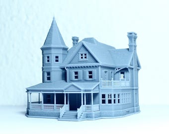 Z Scale Queen Anne Victorian House - Resin Diorama Building Model (1:220) - Building#36C
