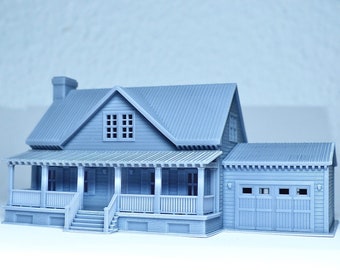 N scale Cottage house with garage - 1:160 for Diorama modeling kit - Building#29C
