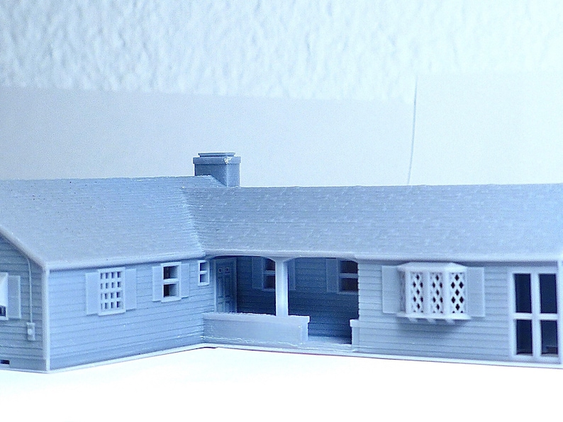 Scale Model Ranch House N Scale Ranch House With Garage - 1:160 for Diorama Modeling Kit ...