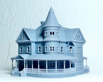 N Scale Queen Anne Victorian House - Diorama Resin Model (1:160) - Building#36