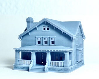 Z scale Craftsman Style house - 1:220 for Diorama modeling kit - Building#27D