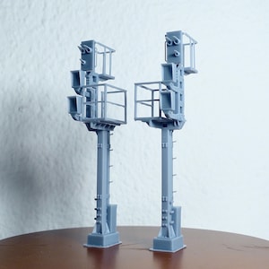 HO scale Railway Signal Mast Pack of 2 - 1:87 for Diorama modeling kit - Building#37B