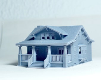 Z scale Craftsman Style bungalow - 1:220 for Diorama modeling kit - Building#27I
