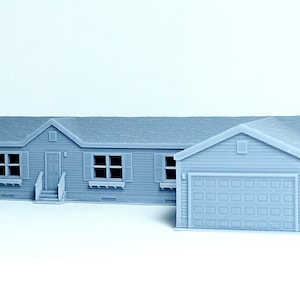 N scale Ranch house with parking - 1:160 for Diorama modeling kit - Building#33