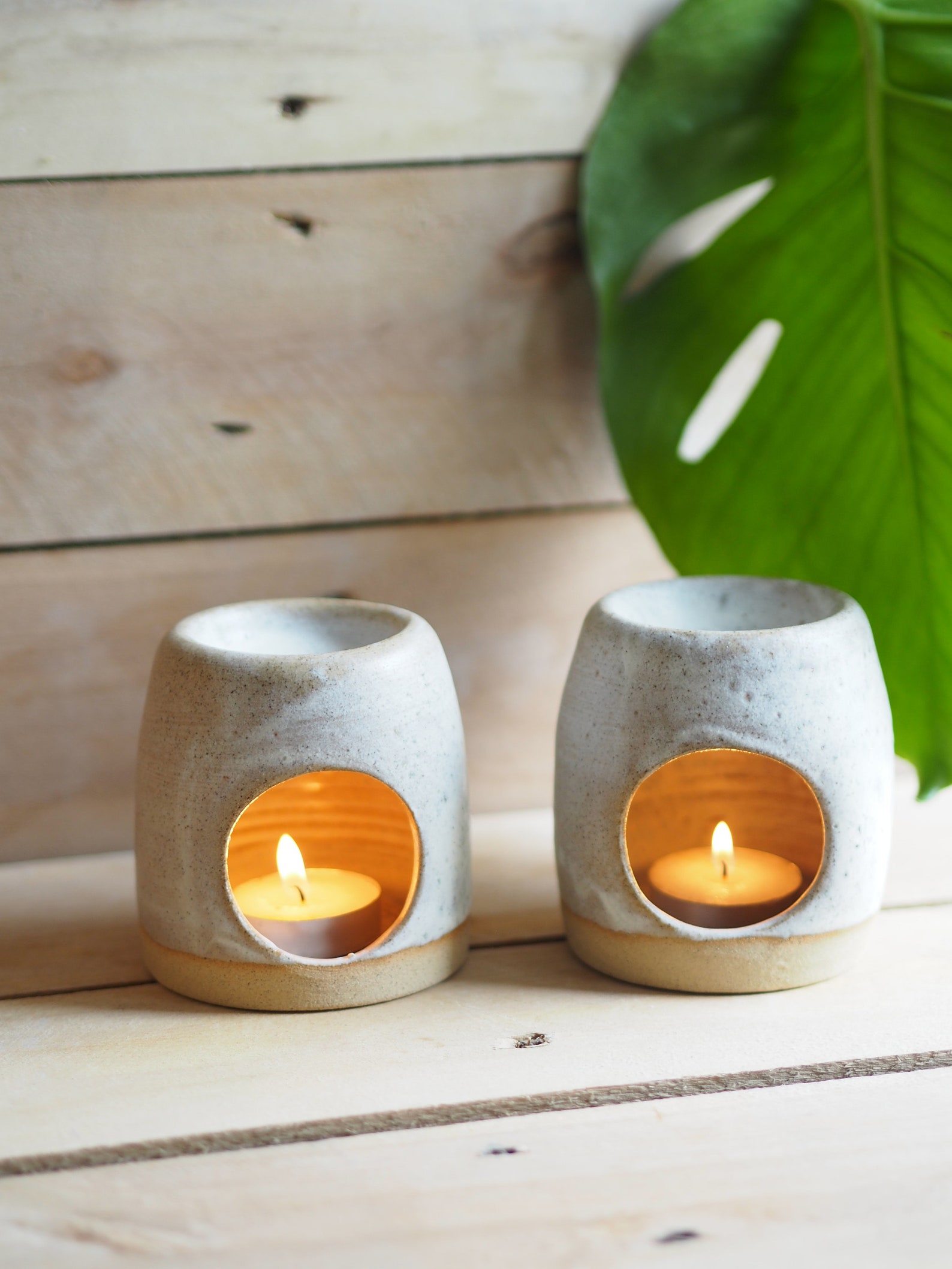 Hand thrown/hand made white ceramic wax melt/oil burner Etsy