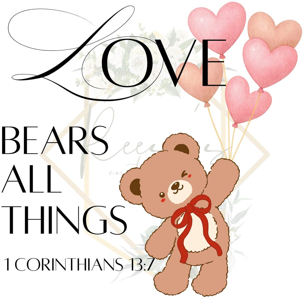Love Bears All Things Heart Balloon Bouquet Option 3 BLACK FONT PNG - Etsy