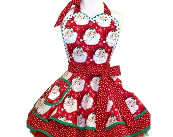 Women's Santa Baby Sexy Retro Christmas Apron - Personalized Gifts for Wife, Mom and Friends