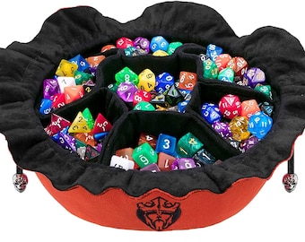Burnt Orange Dice Bag – Freestanding, Multi-Pocket, 150+ Dice Capacity