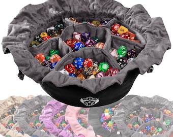 Dice Bags with Pockets, 150+ Dice Capacity, Dice Bag for DnD & Gaming
