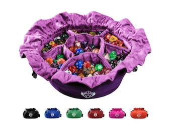 Immense Dice Bag with Pockets, Holds 150+ Dice, DnD Gaming
