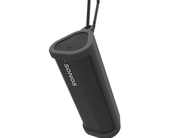 Sonos Roam 2 Silicone Case, Protective TPU Sleeve with Hook, Black