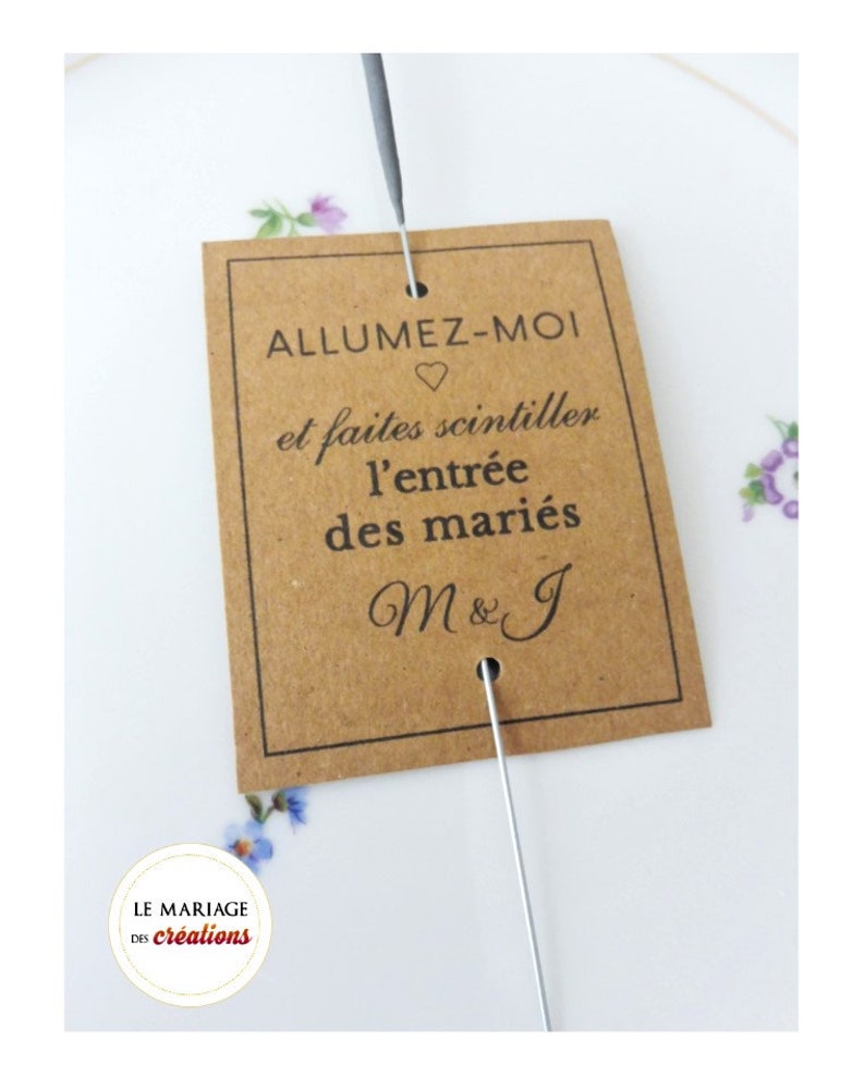 Étiquette Pour Cierge Magique, "faites Scintiller L'arrivée Des Mariés