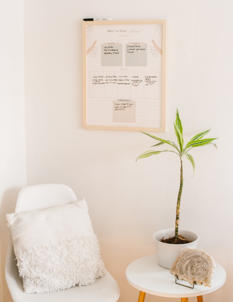 Dry Erase Vision Board 16x20 With Wooden Frame Etsy