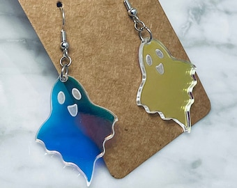 Irisierende Geist Acryl Ohrringe - Gespenster - Spooky - Halloween - Boo - Laser graviert