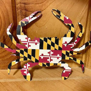 Maryland Crab - Home Decor - Crab - Gift - Maryland Flag - Wood Cut out