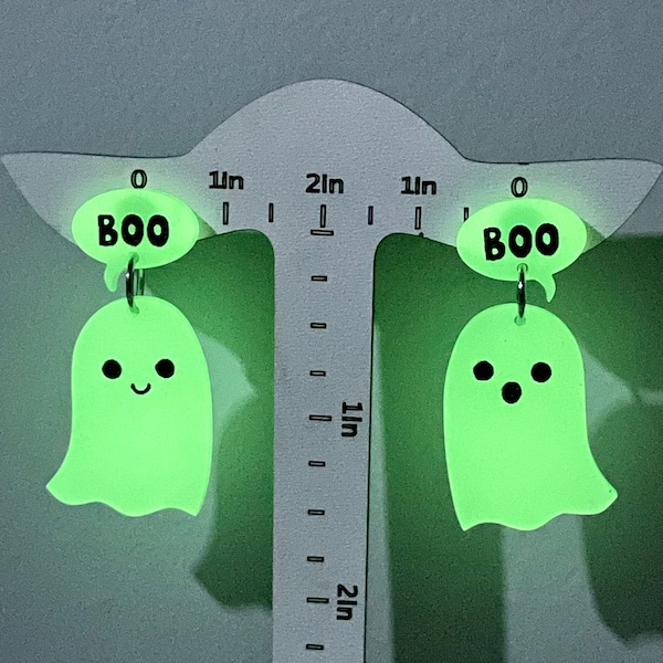 Glow in the Dark Ghost Earrings – Acrylic Halloween Jewelry