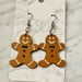 DALANE Acrylic Cute Christmas Hat Gingerbread Man Earrings Dangle Drop Candy Cane Jewelry For Women Girls Kids Funny Gifts Party Favors (Brown