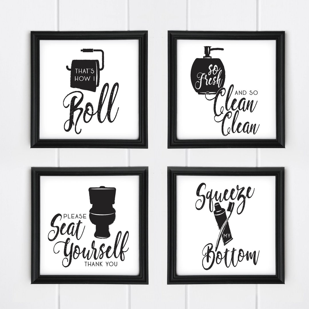 Bathroom Break chuckles & Chalk INSTANT PRINT set of 4 - Etsy