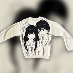Romance Anime Beige Knitted Sweatshirt