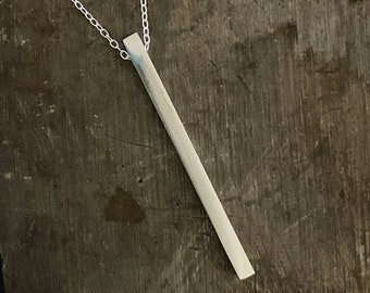 Sterling silver bar pendant, Handmade Jewellery, Silver Necklace
