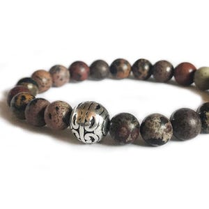 Apache Jasper Bracelet, Jasper Bracelet, Mala Bracelet, Stretch Beaded Bracelet, Stacking Bracelet