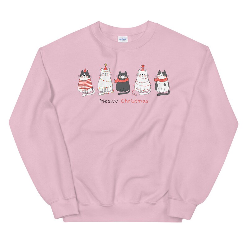 Cat Christmas sweater Gifts meowy christmas Sweatshirt Unisex Etsy