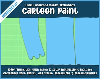 Cartoon Paint Stream Transition Pack: Hand Drawn Stinger Effects (Digital Download)