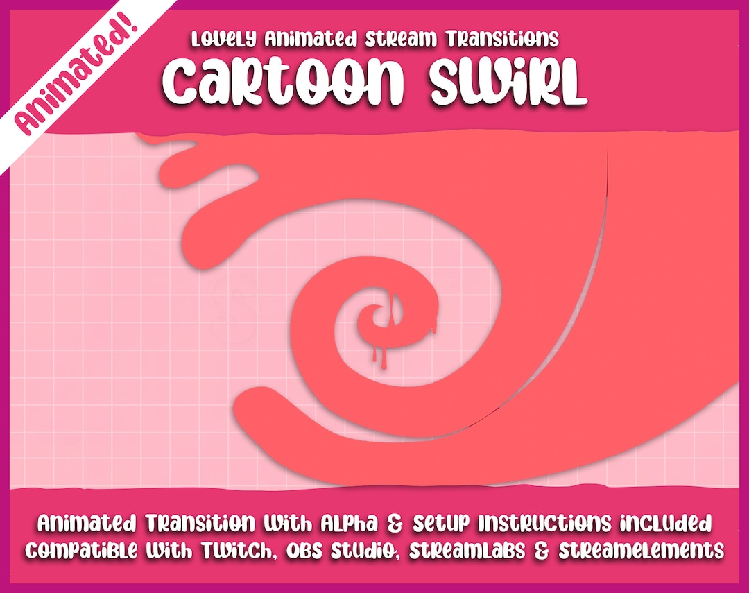 Cartoon Swirl Stream Transition: Hand Drawn Animation (7x, Twitch, OBS ...